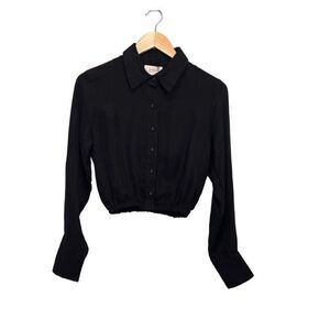 DISSH Black Button-Up Blouse